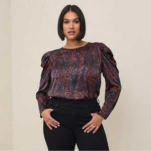 Torrid Satin Puff Long Sleeve Top